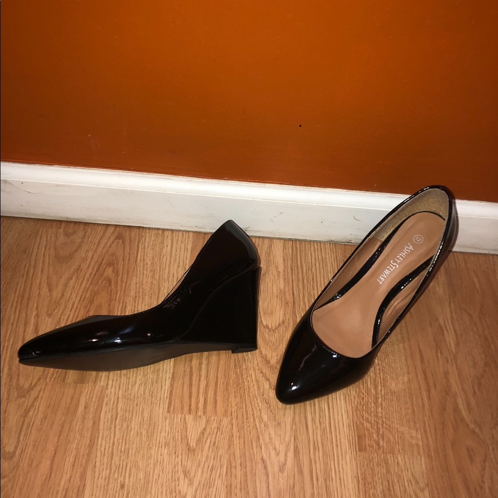 Black Patent Leather Wedges